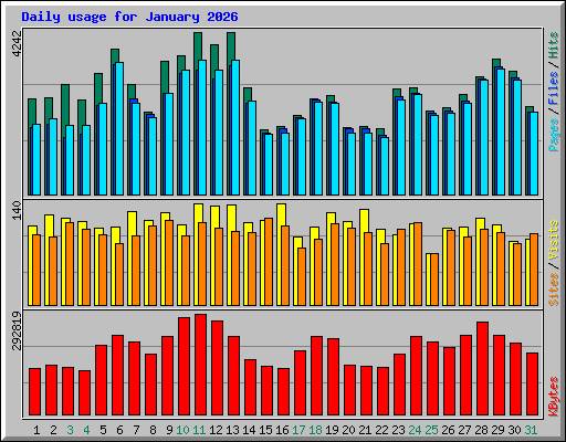 Daily usage for January 2026
