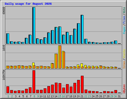 Daily usage for August 2026