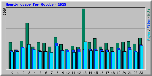 Hourly usage for October 2025